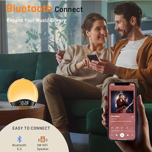 JALL Sunrise Alarm Clock with 25 Sounds and 17 Night Lights