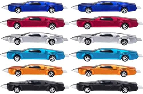 12PCS Racing Car Ballpoint Pens for Kids School Supplies Gifts Blue Ink
