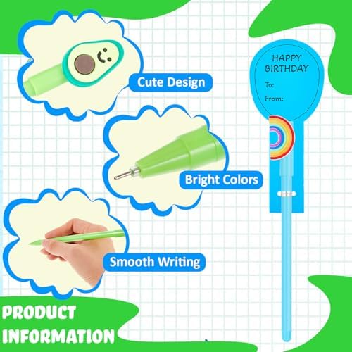 36 Pcs Happy Birthday Pens with Balloon Cards Set
