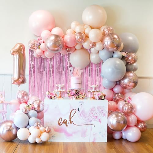 3 Pack Pink Foil Fringe Curtains for Parties