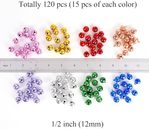 LIGHOON 120 Pcs 12 Inch Colorful Craft Bells