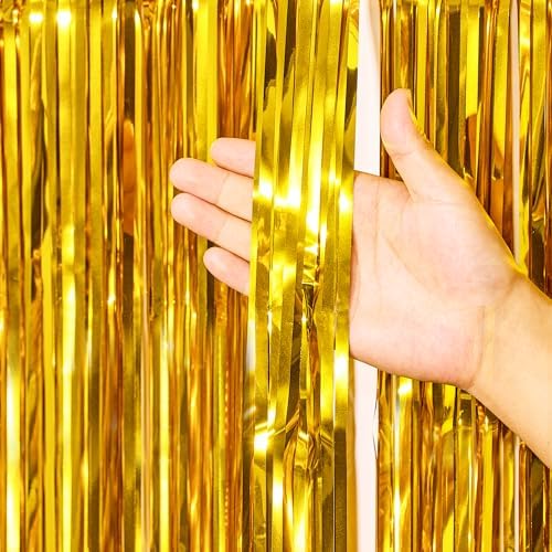 Twinkle Star 2 Pack Gold Photo Booth Backdrop Curtains
