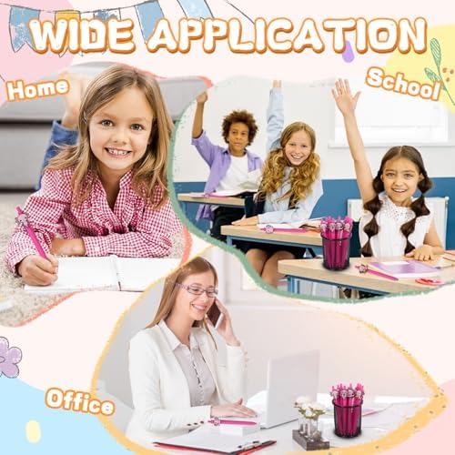 10 Pcs Cute Pink Axolotl Theme Ballpoint Pens for Kids Students