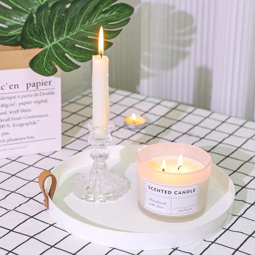 12oz Candle Jars 8 Pack with Bamboo Lids and Wick Kit