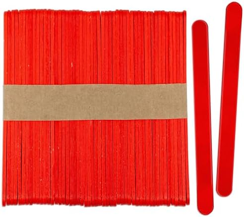 CraftySticks 100 Pack Red Painted Popsicle Sticks 45 Inch