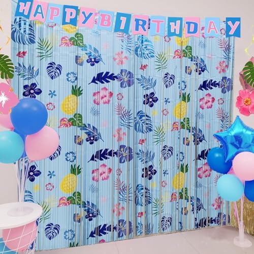 BEAF Hawaiian Element Birthday Backdrop Curtains