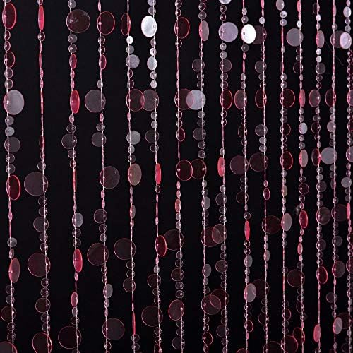 FlavorThings 3FTx6FT Pink Iridescent Beaded Curtain