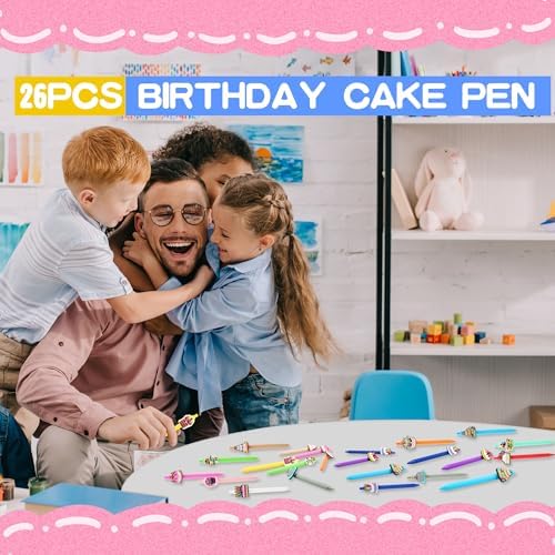 26 Pcs Cute Birthday Themed Ballpoint Pens