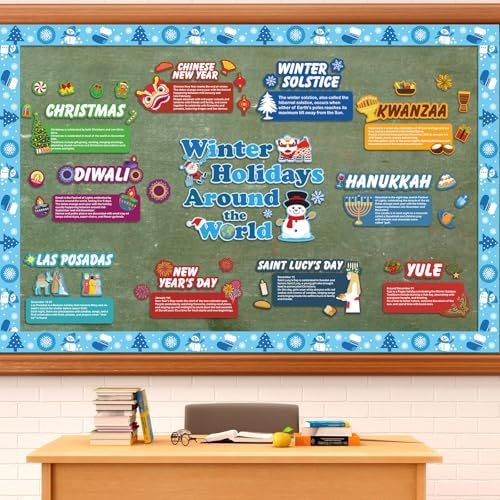Winter Holidays Around The World Bulletin Board Set