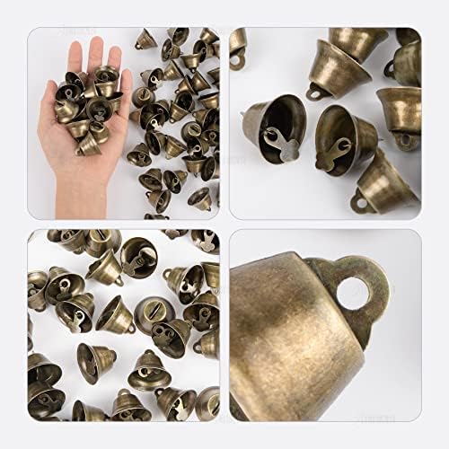 AUEAR 60 Pack Bronze Mini Jingle Bells 26mm Craft Decorations