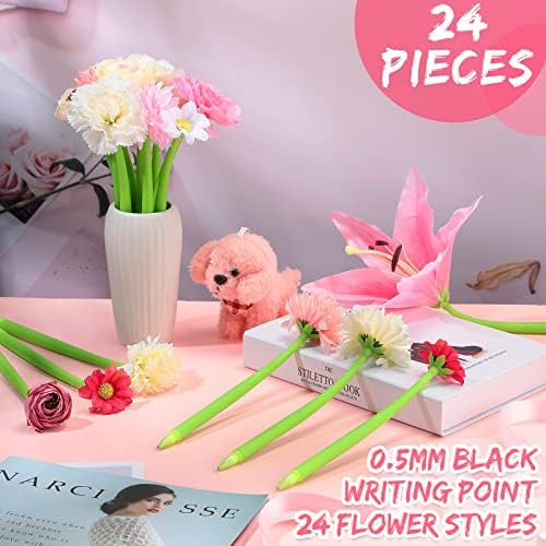 BBTO 24 Pcs Flower Pens Set for Women Gift