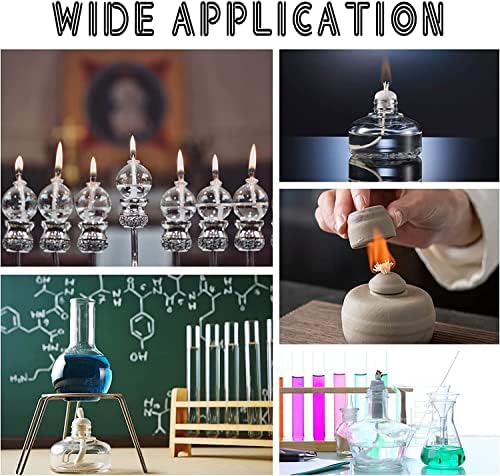 20 Pcs Ceramic Oil Lamp Holders with 50 Feet Cotton Wicks