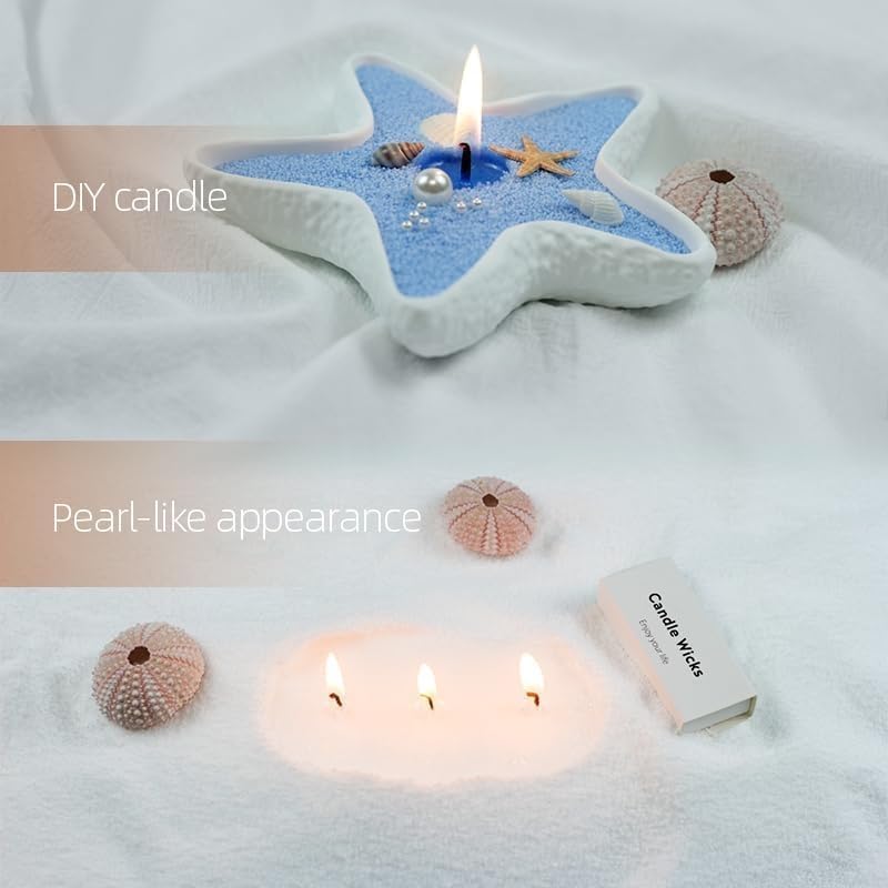 GrusoSP Reusable Wooden Candle Bowl with Pearl Sand 18 Oz Unscented DIY Kit