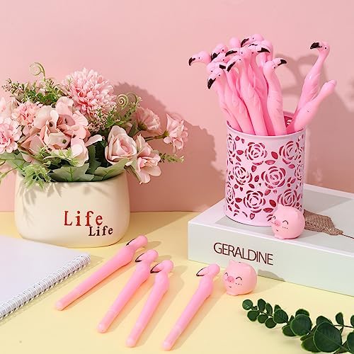 Fulmoon 40 Pcs Cute Pink Flamingo Gel Pens