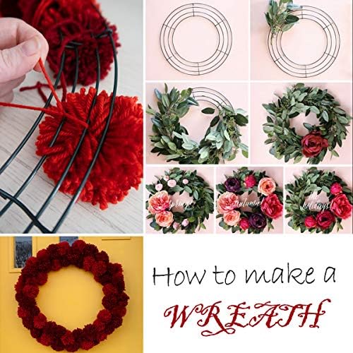 6 Pack 14 Inch Metal Wreath Frame with Hooks and Burlap