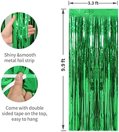 Crosize 3 Pack Foil Fringe Curtain Backdrop for Parties
