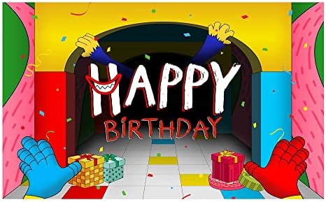 Allenjoy Birthday Backdrop with Colorful Cartoon Design