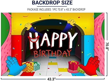 Allenjoy Birthday Backdrop with Colorful Cartoon Design