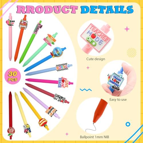 30 Pcs Funny Teacher Ballpoint Pens Back to School Gifts