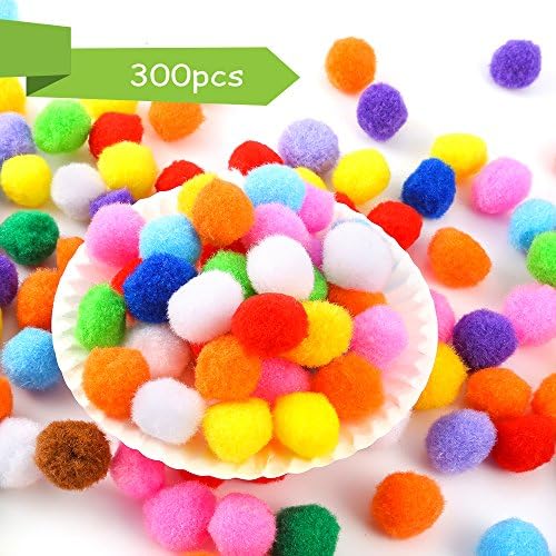 Caydo 400 Pcs Assorted 1 Inch Pom Poms Craft Supplies