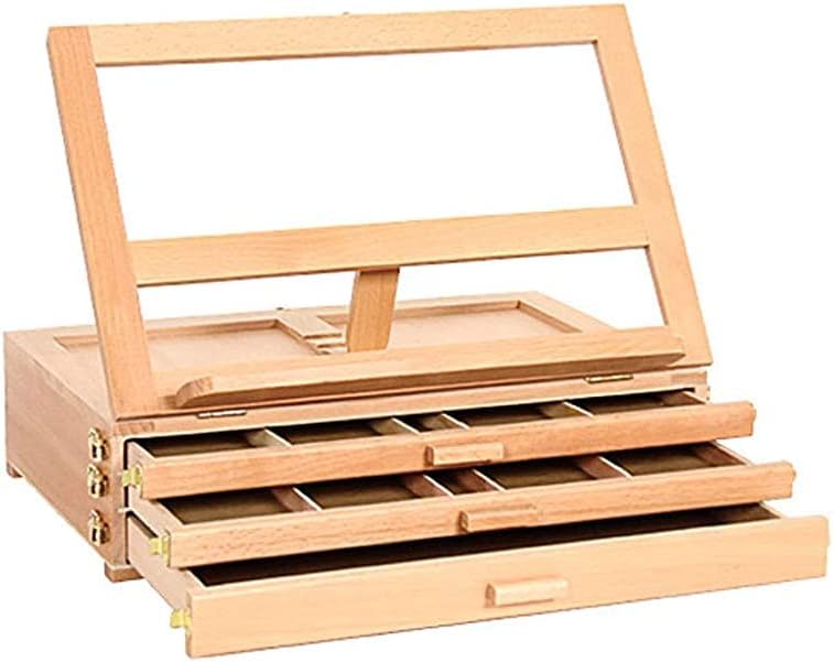 Beech Desktop Easel with Three Drawers and Four Adjustments