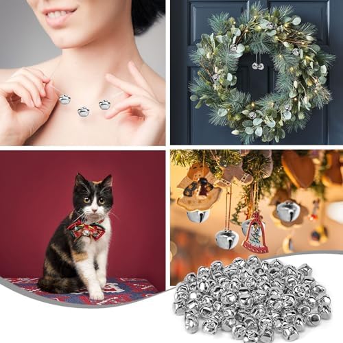 MCPINKY 170PCS Silver Jingle Bells 05 Inch