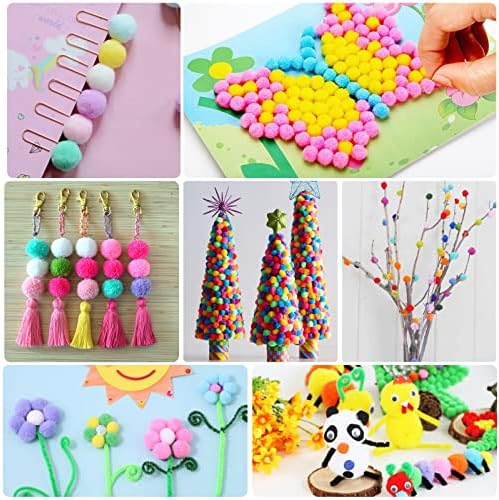 Phinus 900PCS Multicolor Pom Poms for Crafts