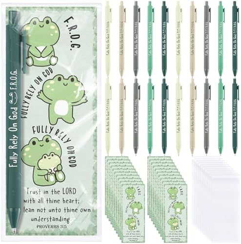 20 Piece Christian Gift Set with Frog Pens and Bookmarks