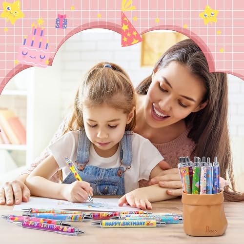 Cholemy 96 Pcs Birthday Pens Bulk Happy Birthday Ballpoint Pens