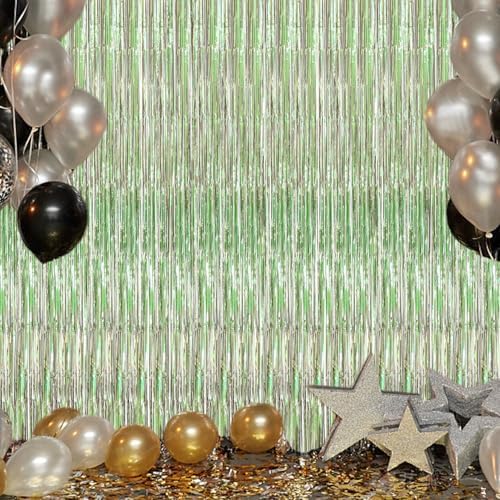 2 Pack Foil Fringe Curtains for Party Decorations