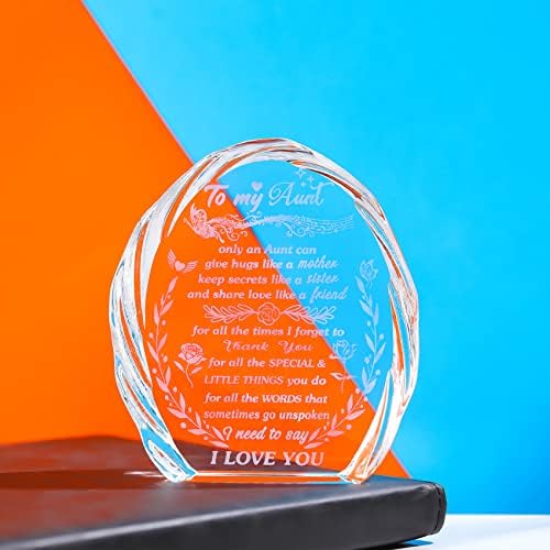 Crystal Keepsake Plaque for Aunt - Gifted by Niece Nephew