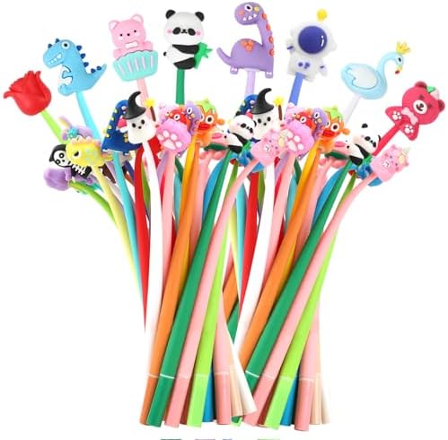 SANNIX 50Pcs Squishy Pens with Cartoon Images