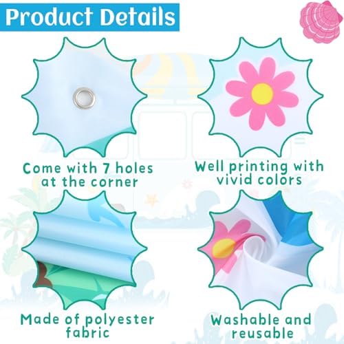 Summer Beach Bus Shaped Photo Prop Backdrop Banner 66x46in