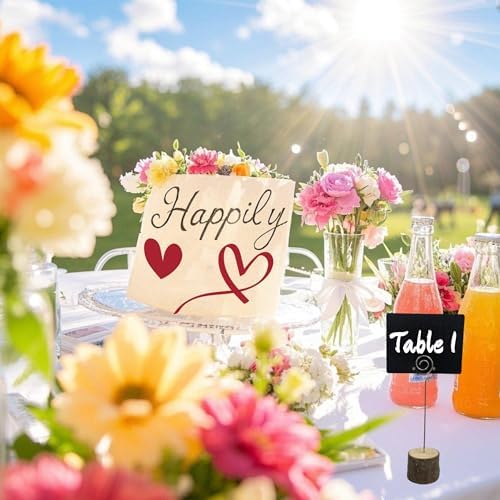 20 Pack Mini Chalkboard Signs with 10 Wooden Stands