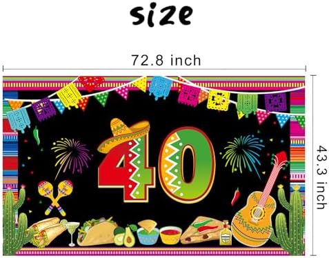 Happy 40th Birthday Banner Backdrop Decor for Men Women