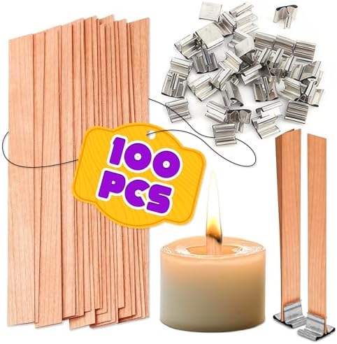 Wood Wicks for Candle Making 100 Pcs 50 Sets - 5x052 Inch