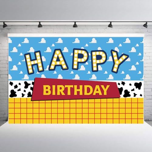 Cartoon Story Birthday Backdrop 5X3FT