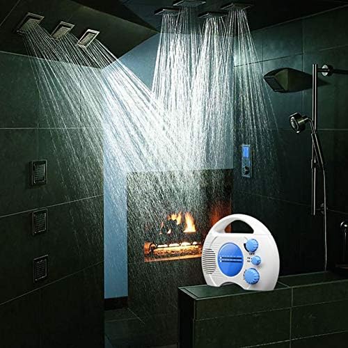 Portable AMFM Shower Radio with Waterproof Design and Built-in Speaker
