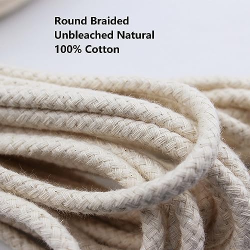 10ft Cotton Oil Lamp Wicks 14 Inch Round 6mm 250 Ply Solid Braided