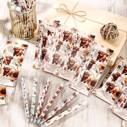 24 Piece Highland Cow Ballpoint Pen Gift Set
