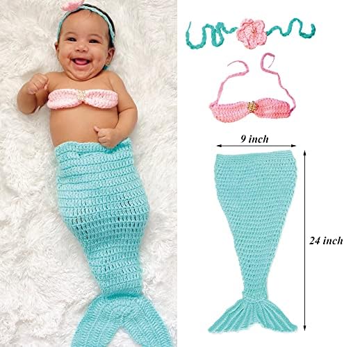 MG House Baby Mermaid Costume Set for Newborn Photography