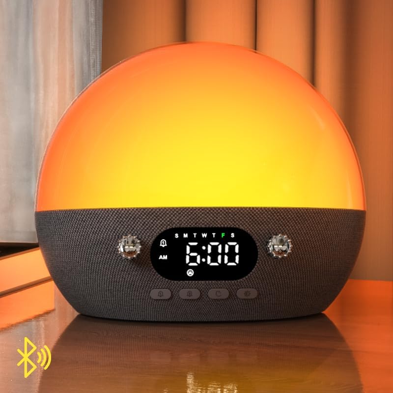 MOMILLA Sunrise Alarm Clock with Bluetooth Speaker