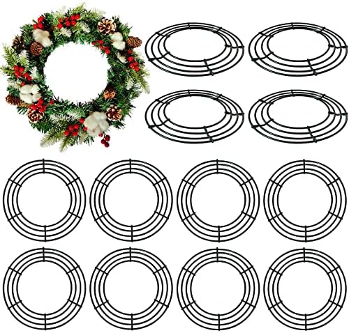 12 Pack 12 Inch Metal Wreath Frames Green