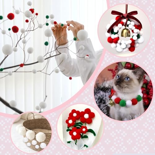 TOAOB 30PCS Large 2 Inch White Pom Poms for DIY Crafts