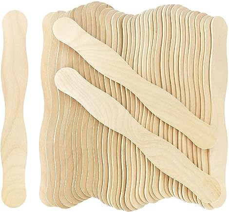 100 Pcs Jumbo Wooden Fan Handles 8 Inch Craft Sticks