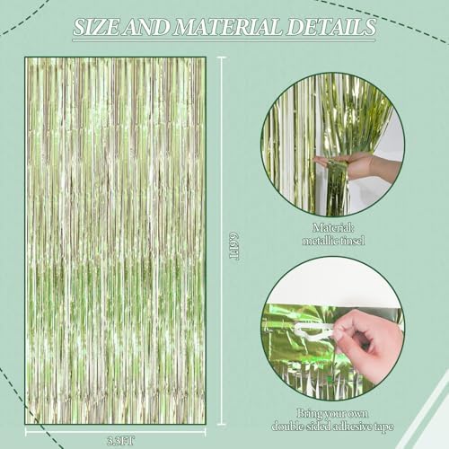 2 Pack Foil Fringe Curtains for Party Decorations