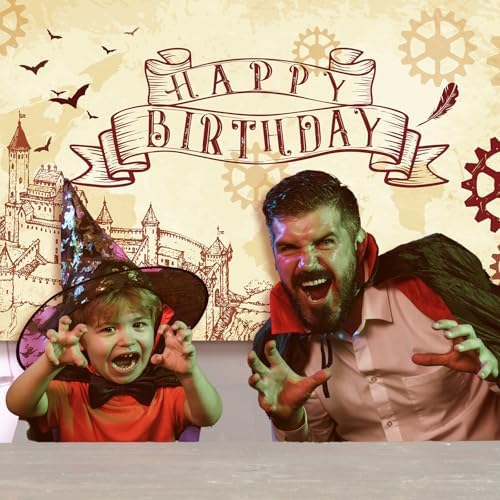 Wizard Party Backdrop Banner Magic School Castle Happy Birthday Decoration