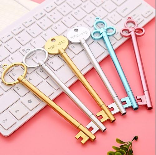20 Pieces Novelty Key Gel Ink Pens Retro Style Black Ink Fine Point