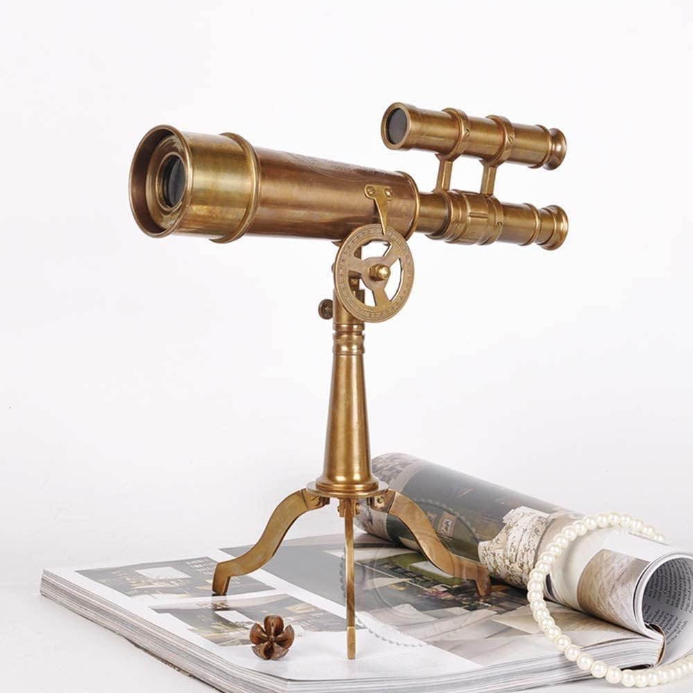 Retro Brass Telescope Ornament for Home Decor
