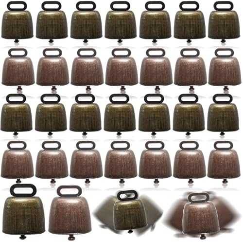 32 Piece Copper Bells Set for Animals and Crafts